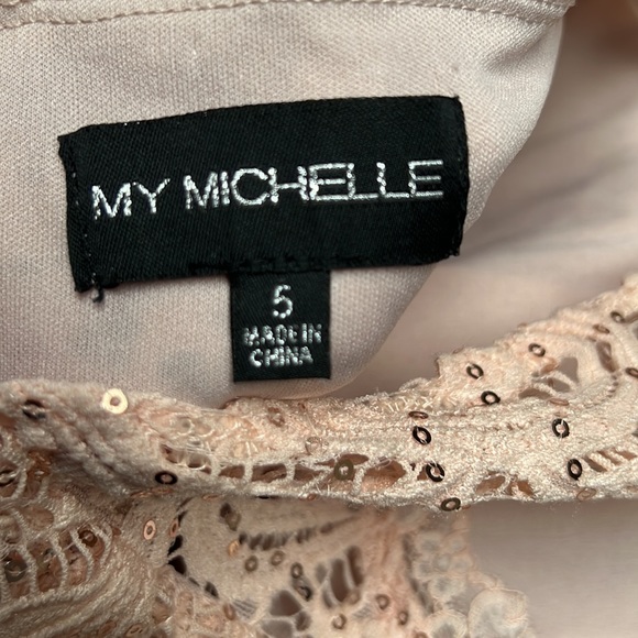 MY MICHELLE Beautiful Pink Lace & Sequin Cocktail Dress - Picture 5 of 5